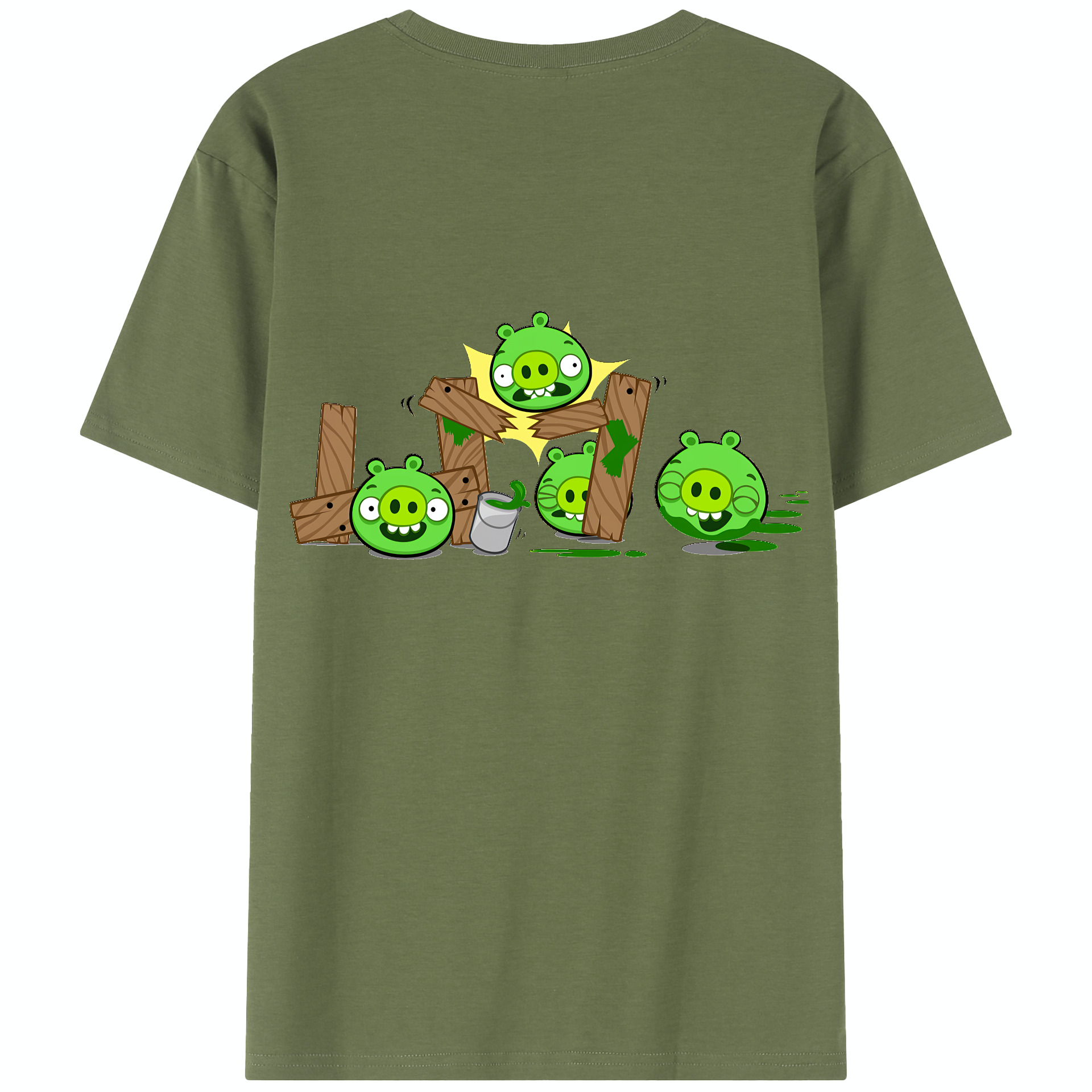 （画像用） Angry Birds アングリーバード 綿100％半袖Tシャツ（背面プリント）